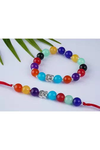 7 chakra energetic healing money magnet rakhi bracelet for spiritual connection and protection for brother