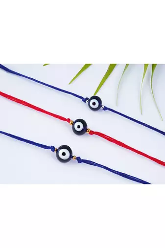 3 evil eye rakhi for rakshabandhan festival bhaiya, bhai rakhi handcrafted with hand written card