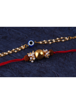 Handmade rakhi for brother combo couple pair rudraksha rakhi bracelet set for bhaiya fancy rakhi 2
