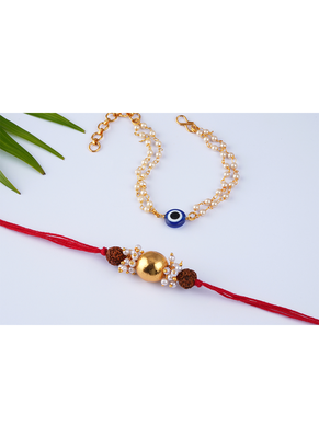 Handmade rakhi for brother combo couple pair rudraksha rakhi bracelet set for bhaiya fancy rakhi 5