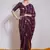 Wine Georgette Sequence Party Wear Saree