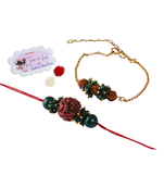 Handmade rakhi for brother combo couple pair rudraksha rakhi bracelet set for bhaiya fancy rakhi