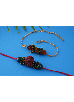 Handmade rakhi for brother combo couple pair rudraksha rakhi bracelet set for bhaiya fancy rakhi 2