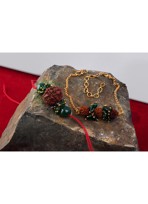 Handmade rakhi for brother combo couple pair rudraksha rakhi bracelet set for bhaiya fancy rakhi 3