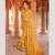 Yellow leheriya embroidered designer chiffon saree