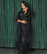 Black designer heavy cambric cotton ready to wear kurta