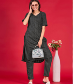 Black designerheavy cotton  ready to wear kurta bottom set