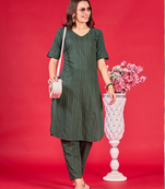 Green designerheavy cotton  ready to wear kurta bottom set