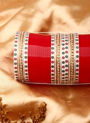 White Gold Plated Diamond Studded Alloy Wedding Chuda Set 1