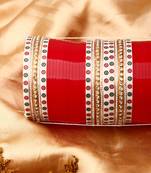 White Gold Plated Diamond Studded Alloy Wedding Chuda Set