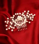 Women Rose Shape Embellished Comb Pin