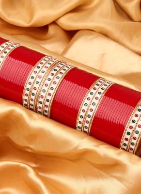 Women Set of 48 Maroon & Gold-Plated Bridal Chuda Bangles 1