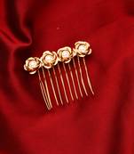 Women rose shape embellished comb pin