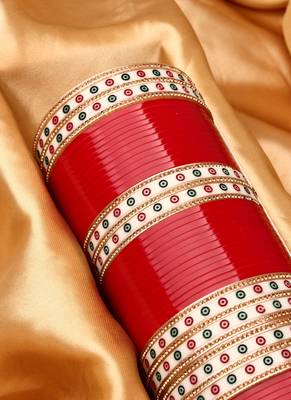 Women Set of 48 Maroon & Gold-Plated Bridal Chuda Bangles 3