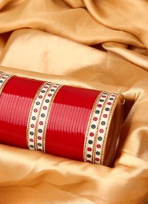 Women Set of 48 Maroon & Gold-Plated Bridal Chuda Bangles 4