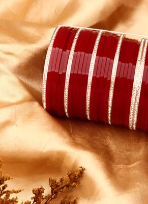 Set of 20 Stone Studded Bridal Chuda Sets For Women 2
