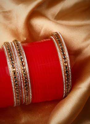 Set of 24 stone studded bridal chudas 1