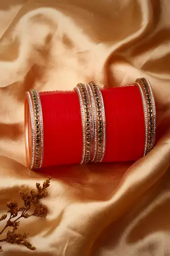 Set of 24 stone studded bridal chudas