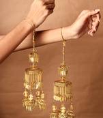 Yellow Gold Plated Layered Bridal Kaleera - Set of 2