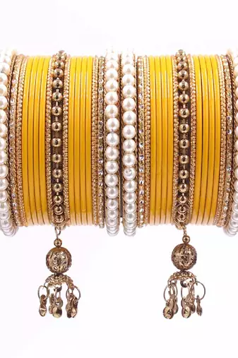 Yellow Bangles Set for Wedding