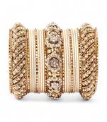 Solid Colored Beige Bangle Set For Two Hands By Leshya