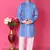 Nfc creation printed blue pure cotton kurta and pajama set for boys