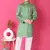 Nfc creation embroidery & sequins work light green rayon cotton kurta and pajama set for boys