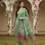 women green rayon blend floral printed straight kurta trouser with dupatta