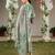 women green rayon blend abstract printed straight kurta trouser with dupatta