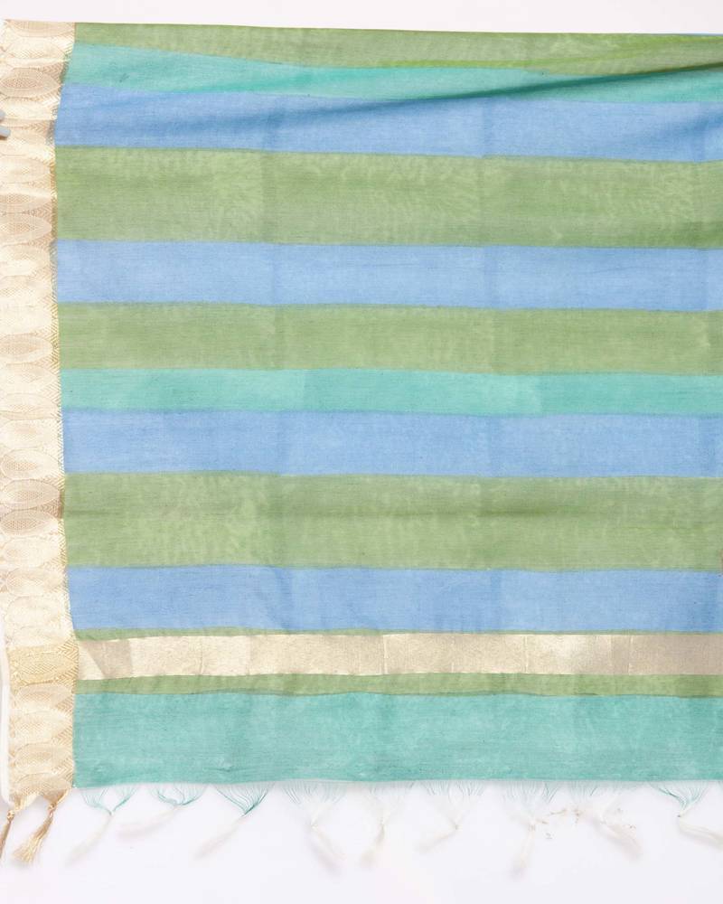 Ethnic Motifs Printed Zari Silk Cotton Bagru Saree