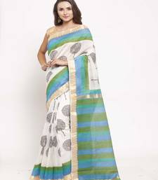Ethnic Motifs Printed Zari Silk Cotton Bagru Saree