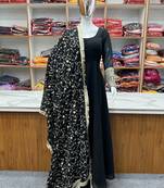  georgette anarkali gown duppta full set with pent ready to wear*