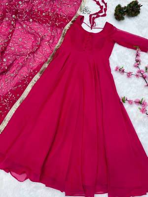 Georgette Anarkali Gown for Women 5