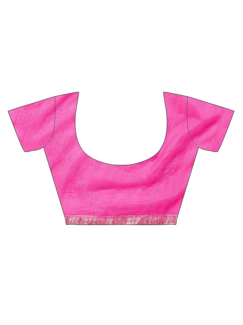 Hand Dyed Green & Pink Bandhani Silk Sustainable Saree