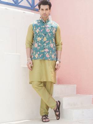 Tropical green men's printed jacket- meerut collection 1