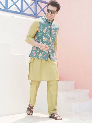 Tropical green men's printed jacket- meerut collection 2
