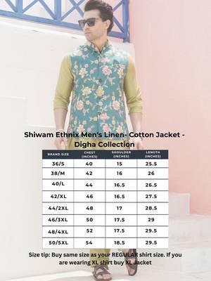 Tropical green men's printed jacket- meerut collection 5