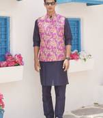 Orchid purple men's printed jacket- meerut collection