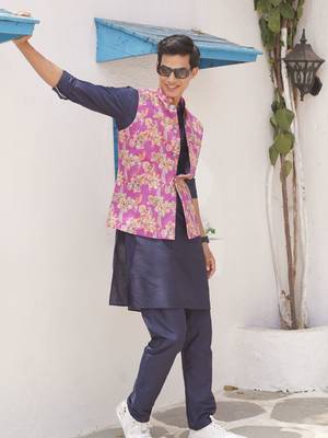 Orchid purple men's printed jacket- meerut collection 3