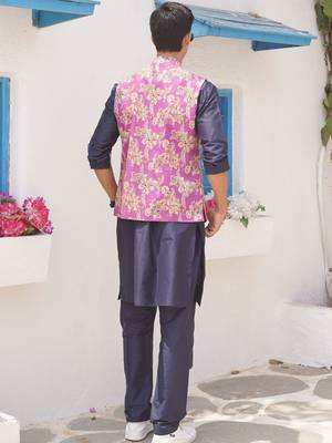 Orchid purple men's printed jacket- meerut collection 4