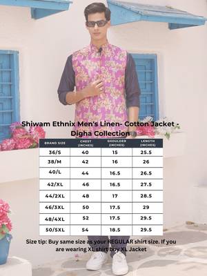 Orchid purple men's printed jacket- meerut collection 5
