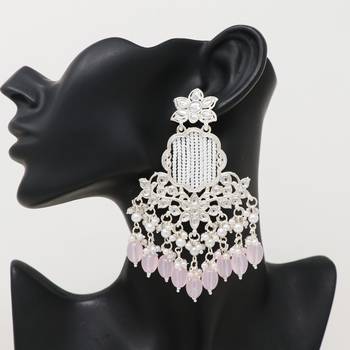 Kundan type zumka earring for girls 4
