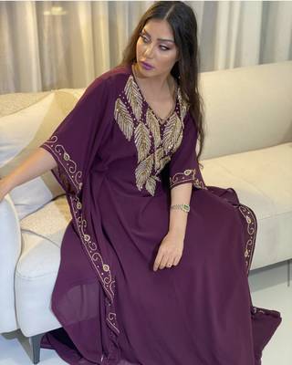 Purple Zari Embroidered Stone Work Georgette Stitched Wedding Dresses 2