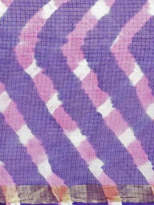 Hand Dyed Navy Blue Leheriya Kota Doria Sustainable Saree 3