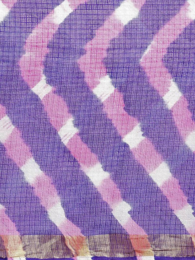 Hand Dyed Navy Blue Leheriya Kota Doria Sustainable Saree