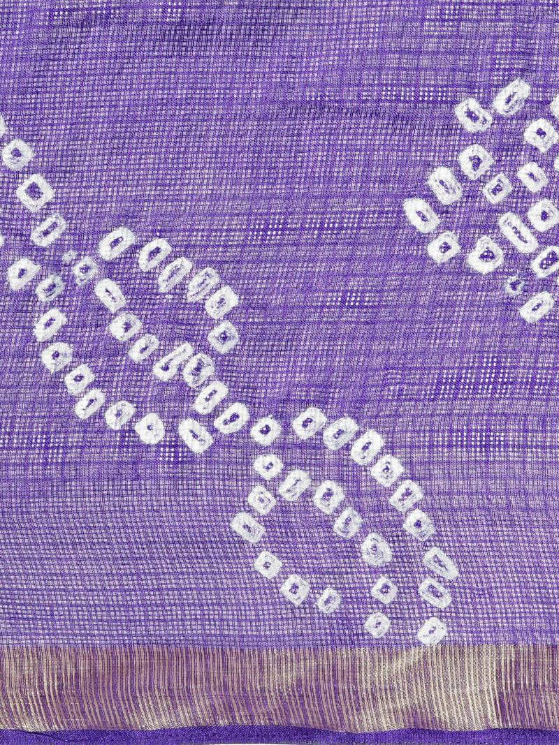 Hand Dyed Navy Blue Leheriya Kota Doria Sustainable Saree