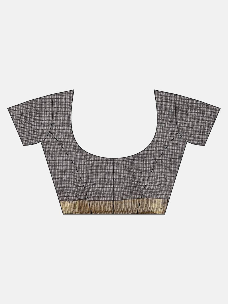 Hand Dyed Black Leheriya Kota Doria Sustainable Saree