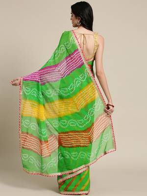 Bandhani Poly Chiffon Bandhani Saree 2