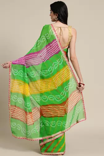 Bandhani Poly Chiffon Bandhani Saree