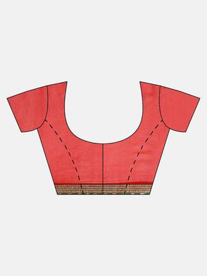 Hand Dyed Red Bandhani Chiffon Sustainable Saree 5